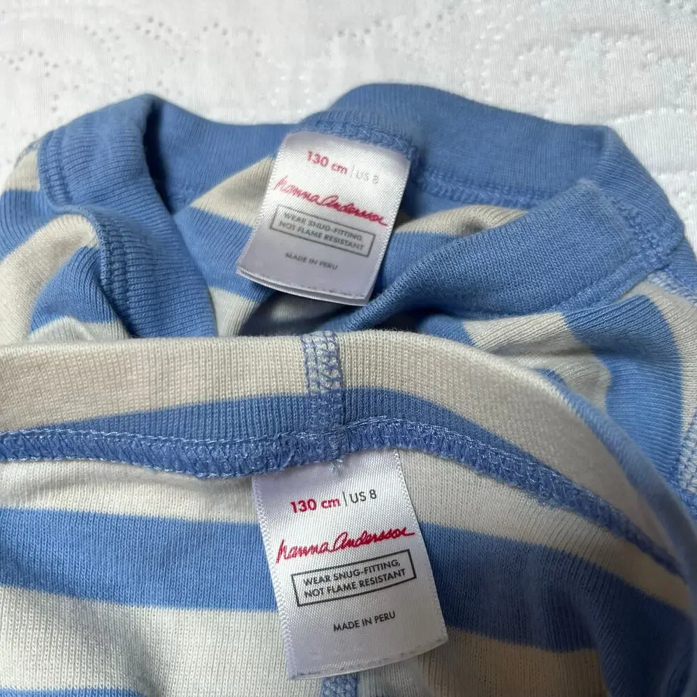 Hanna Andersson Striped Organic Cotton PJ Set Size 8
